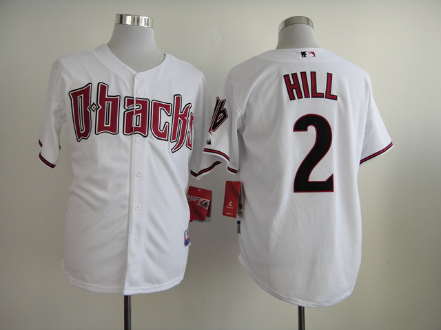Men Arizona Diamondback #2 Hill White MLB Jerseys